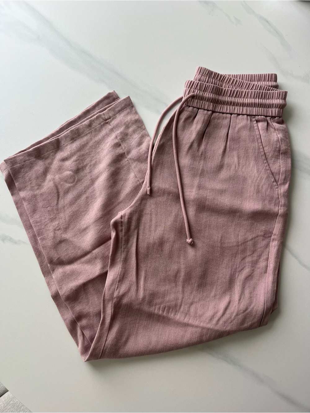 Halara Mauve Pink Drawstring Linen pants
